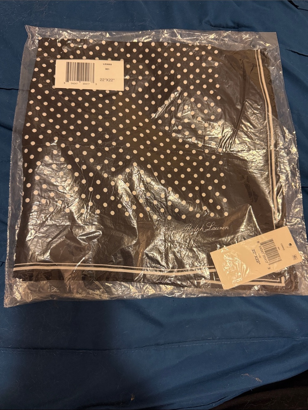 Lauren Ralph Lauren Black & White Polka Dot Scarf